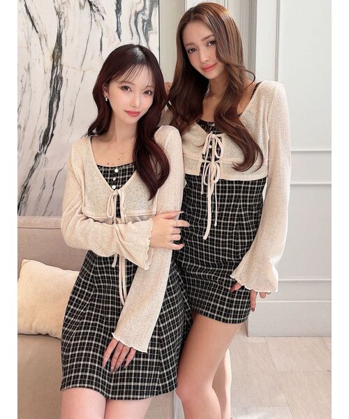 RESEXXY(リゼクシー)の「カットアンサンブルミニワンピース(ワンピース・レディース・アイボリー/ベージュ/その他1・SMALL/MEDIUM)」の1枚目の写真