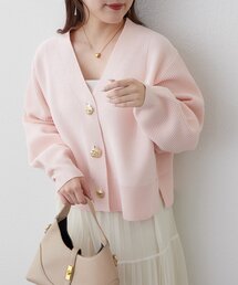【2デザイン】ニュアンス釦カーディガン