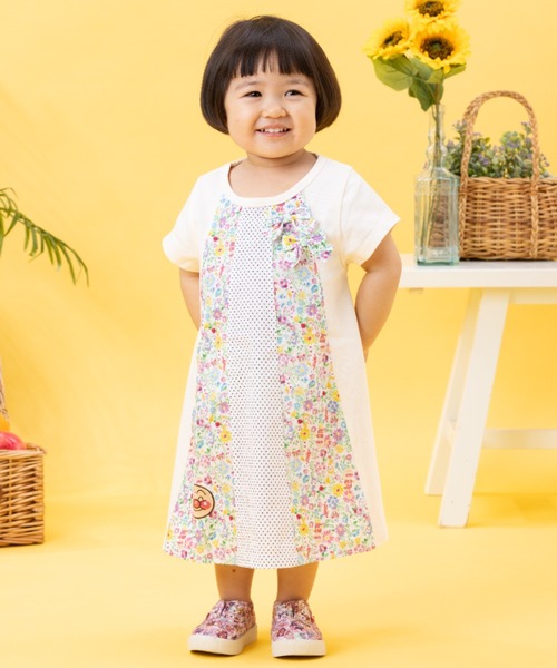 fish and kids パッチワークワンピース 4-5y セール】パッチワーク切替ワンピース（ワンピース）｜ANPANMAN KIDS