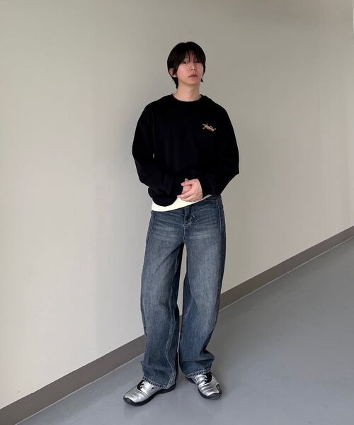 SLOWACID（スローアシッド）の「リファインドエッセンシャルワイドデニムパンツ[ブルー]（デニムパンツ・レディース・その他・SMALL/MEDIUM/LARGE）」の9枚目の写真