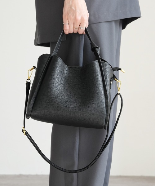 reca（レカ）の「ショルダー付きハンドバック（ショルダーバッグ・レディース・ベージュ/ブラック・ONE SIZE）」の9枚目の写真