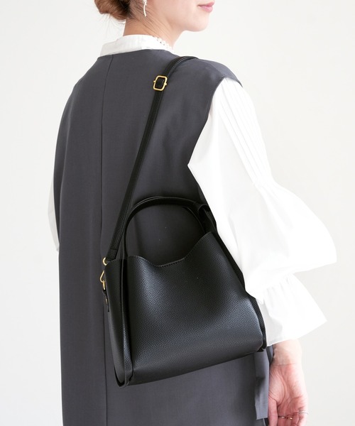 reca（レカ）の「ショルダー付きハンドバック（ショルダーバッグ・レディース・ベージュ/ブラック・ONE SIZE）」の12枚目の写真