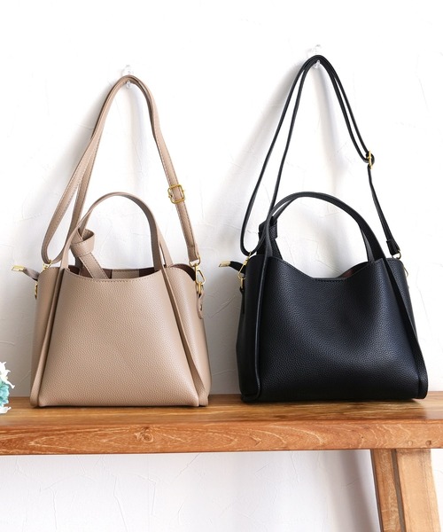 reca（レカ）の「ショルダー付きハンドバック（ショルダーバッグ・レディース・ベージュ/ブラック・ONE SIZE）」の15枚目の写真