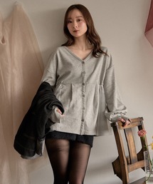 mideal（マイディール）の「peplum sweatshirt cardigan / ペプラムスウェットカーディガン（スウェット）」