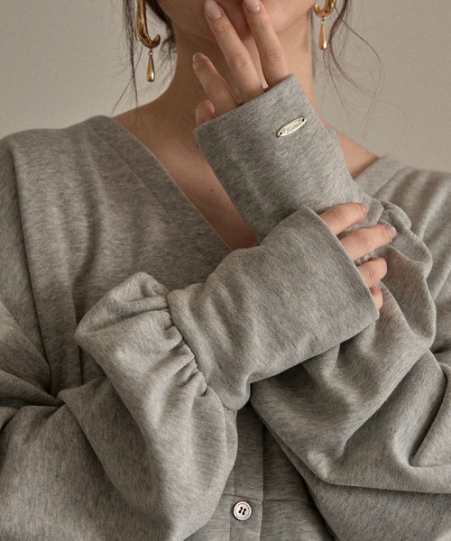 mideal(マイディール)の「peplum sweatshirt cardigan / ペプラムスウェットカーディガン(スウェット・レディース・グレー/アイボリー・FREE)」の8枚目の写真