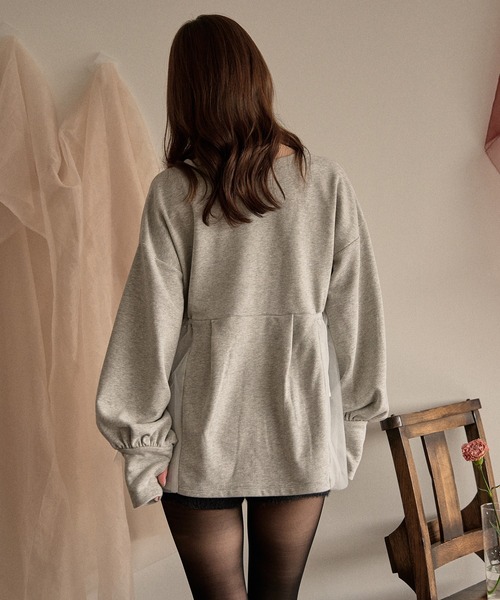 mideal(マイディール)の「peplum sweatshirt cardigan / ペプラムスウェットカーディガン(スウェット・レディース・グレー/アイボリー・FREE)」の19枚目の写真