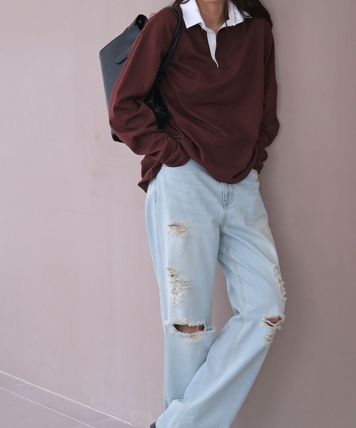 AKTE（アクテ）の「コットンラガーシャツ（シャツ/ブラウス・レディース・ライム/ブラウン・FREE）」の7枚目の写真