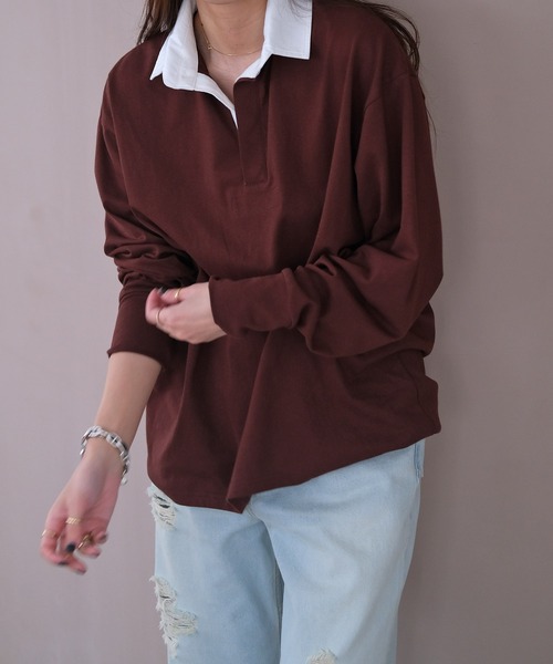 AKTE（アクテ）の「コットンラガーシャツ（シャツ/ブラウス・レディース・ライム/ブラウン・FREE）」の8枚目の写真