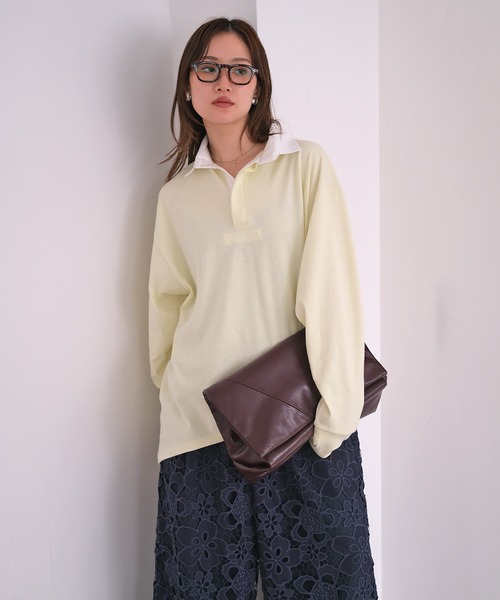 AKTE（アクテ）の「コットンラガーシャツ（シャツ/ブラウス・レディース・ライム/ブラウン・FREE）」の12枚目の写真