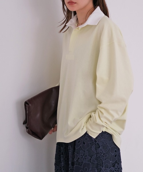 AKTE（アクテ）の「コットンラガーシャツ（シャツ/ブラウス・レディース・ライム/ブラウン・FREE）」の15枚目の写真