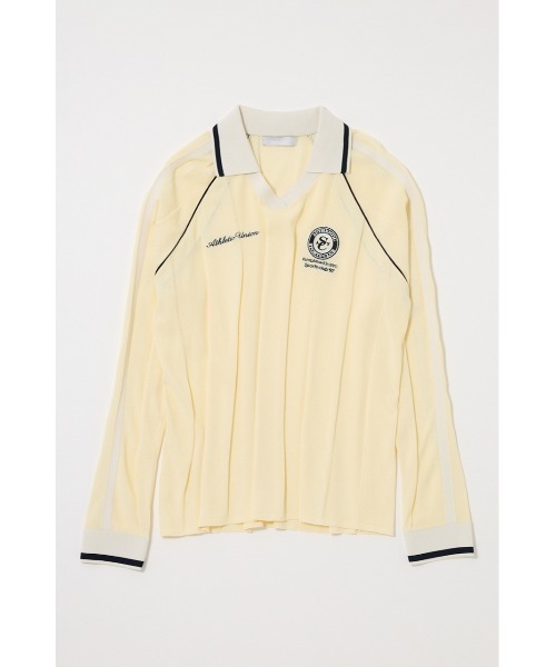 MOUSSY（マウジー）の「KNIT GAME シャツ（ニット/セーター・レディース・バーガンディー/ライトイエロー/アイボリー/ネイビー・FREE）」の3枚目の写真