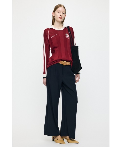 MOUSSY（マウジー）の「KNIT GAME シャツ（ニット/セーター・レディース・バーガンディー/ライトイエロー/アイボリー/ネイビー・FREE）」の6枚目の写真