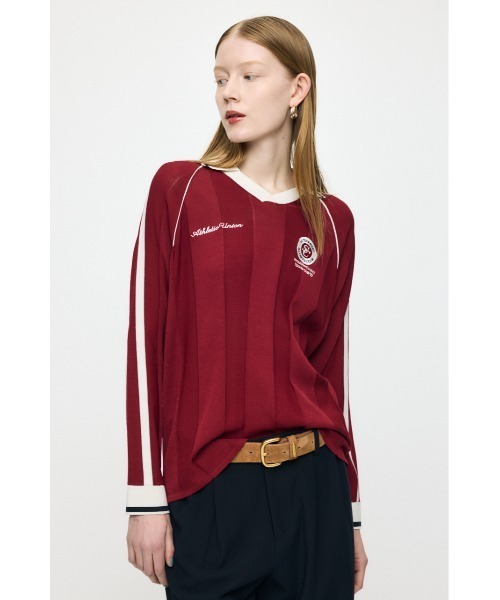 MOUSSY（マウジー）の「KNIT GAME シャツ（ニット/セーター・レディース・バーガンディー/ライトイエロー/アイボリー/ネイビー・FREE）」の8枚目の写真