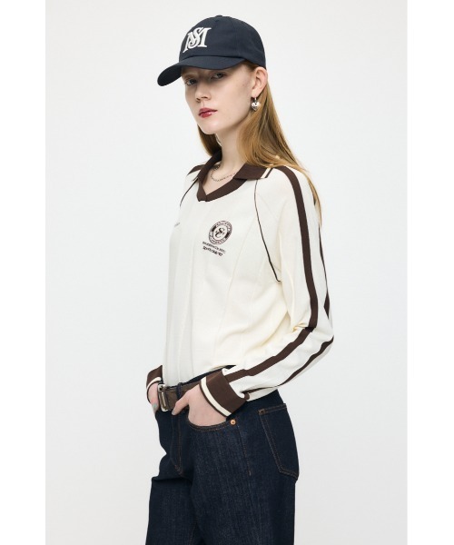 MOUSSY（マウジー）の「KNIT GAME シャツ（ニット/セーター・レディース・バーガンディー/ライトイエロー/アイボリー/ネイビー・FREE）」の21枚目の写真