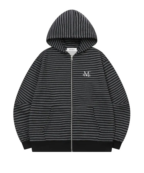 MUCENT — FLEA STRIPE HOOD ZIP-UP — унисекс худи