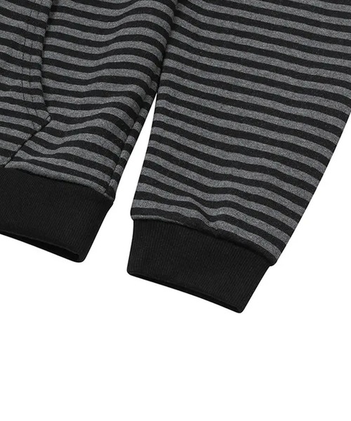 MUCENT(ムセント)の「◇MUCENT◇ブランド直輸入正規品/ FLEA STRIPE HOOD ZIP-UP フレアストライプフードジップアップ 男女共用(パーカー・レディース・チャコール・FREE)」の4枚目の写真