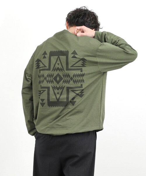 PENDLETON(ペンドルトン)の「【PENDLETON】CALCULO バックプリント 吸水速乾 長袖Tシャツ 26SS(Tシャツ/カットソー・メンズ・コーラル/カーキ/ブラック/オフホワイト/グレイッシュブルー・M/L)」の8枚目の写真