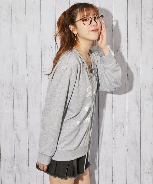 GORGE(ゴージ)の「《編み上げデザイン×裏毛素材》トレーナー/秋冬春/全3色(スウェット・レディース・オフホワイト/グレー/ネイビー・F)」の15枚目の写真