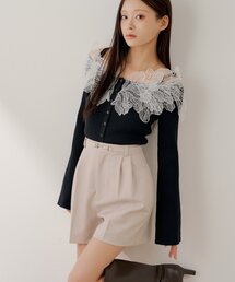 【SALON by Chico】ウエスト金具ベルト付きハーフパンツ