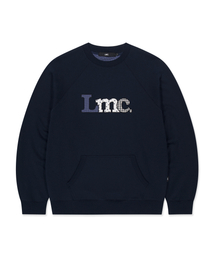 LMC( )��PATCHWORK RAGLAN SWEATSHIRT navy(�X�E�F�b�g)