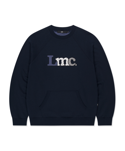 LMCの「PATCHWORK RAGLAN SWEATSHIRT navy(スウェット・メンズ・その他・MEDIUM/LARGE/SMALL/X-LARGE)」の1枚目の写真