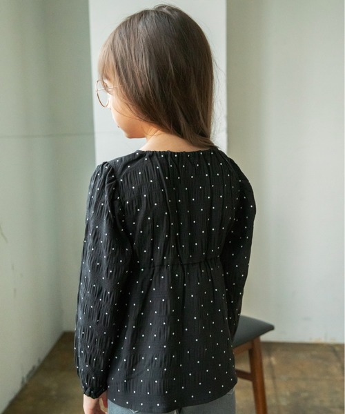 BRANSHES（ブランシェス）の「【プチレディ】シャーリングチュニック（シャツ/ブラウス・キッズ・ラベンダー/ブラック・140/120/100/150/130/110）」の19枚目の写真