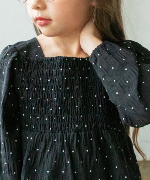 BRANSHES（ブランシェス）の「【プチレディ】シャーリングチュニック（シャツ/ブラウス・キッズ・ラベンダー/ブラック・140/120/100/150/130/110）」の20枚目の写真