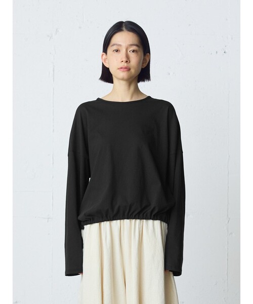 MidiUmi（ミディウミ）の「MidiUmi ドローストリングプルオーバー（Tシャツ/カットソー・レディース・ベージュ/グリーン/オフホワイト/ブラック・FREE）」の2枚目の写真