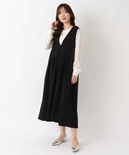 one'sterrace(ワンズテラス)の「カットジョーセット ノースリーブワンピース(ワンピース・レディース・ブラック系8・02)」の6枚目の写真