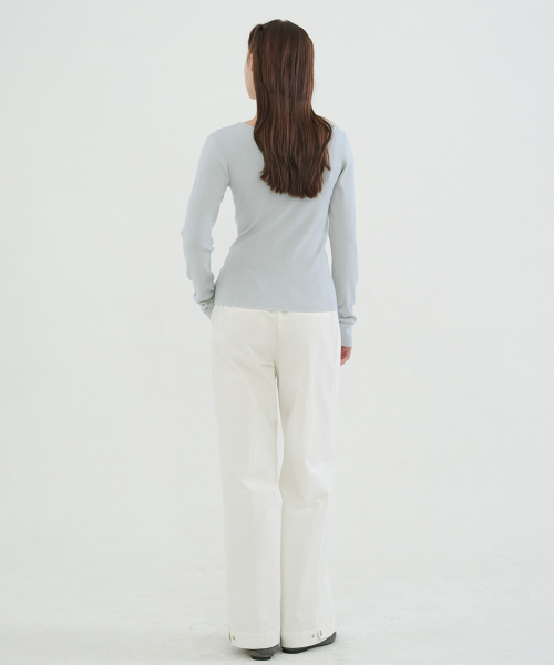 MICANE(ミケーネ)の「ダニエルスリットツーウェイニット(ニット/セーター・レディース・アイボリー/ブラック/グレー×サックスブルー・SMALL/MEDIUM/LARGE/X-LARGE)」の6枚目の写真
