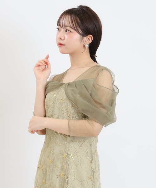 ASTORIA ODIER(アストリアオディール)の「チュールドレープスパンコールドレス(ドレス・レディース・ミント/イエロー・MEDIUM)」の6枚目の写真