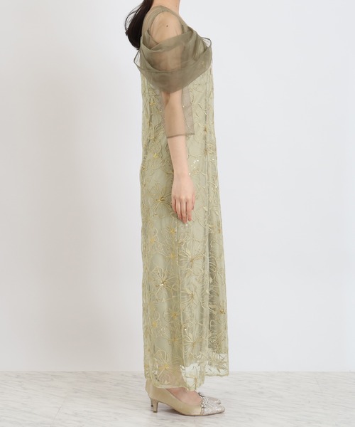 ASTORIA ODIER(アストリアオディール)の「チュールドレープスパンコールドレス(ドレス・レディース・ミント/イエロー・MEDIUM)」の19枚目の写真