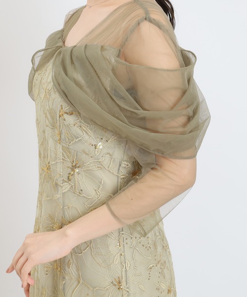 ASTORIA ODIER(アストリアオディール)の「チュールドレープスパンコールドレス(ドレス・レディース・ミント/イエロー・MEDIUM)」の22枚目の写真