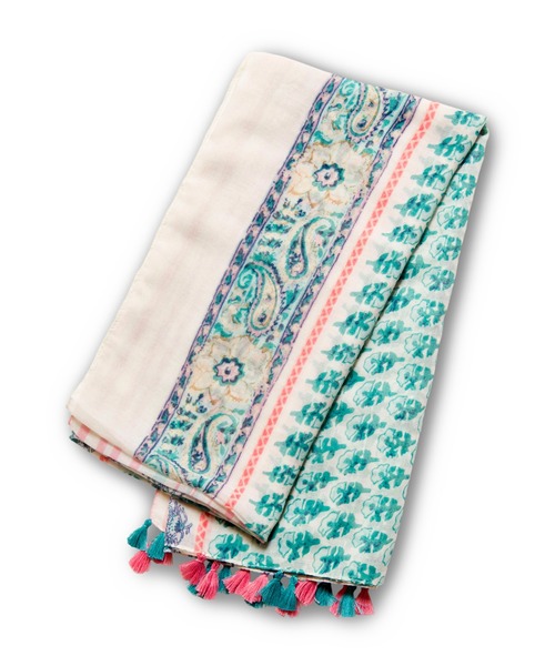 OSMOSIS（オズモーシス）の「タッセルヘムプリントストール（ストール/ショール・レディース・イエロー/ライトパープル/ピンク・ONE SIZE）」の7枚目の写真