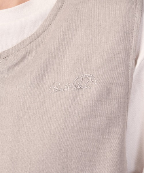 Arnold Palmer（アーノルドパーマー）の「リネンライク ZIP ジレベスト（ベスト・レディース・ブラック/ベージュ/グレー・L/S/M）」の7枚目の写真