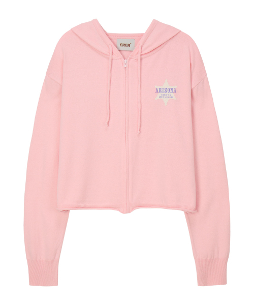 ERER(エルエル)の「Hooded Knit Zip-Up Pink(パーカー・レディース・PINK・F)」の6枚目の写真