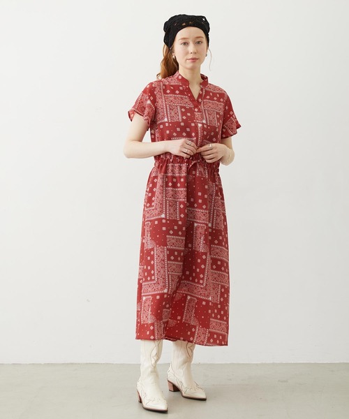MILKFED.(ミルクフェド)の「BANDANA DRESS(ワンピース・レディース・ネイビー/レッド/ブラック・ONE SIZE)」の4枚目の写真