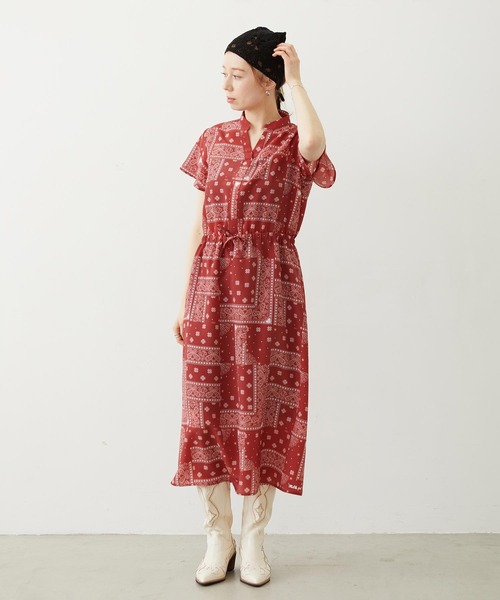 MILKFED.(ミルクフェド)の「BANDANA DRESS(ワンピース・レディース・ネイビー/レッド/ブラック・ONE SIZE)」の8枚目の写真
