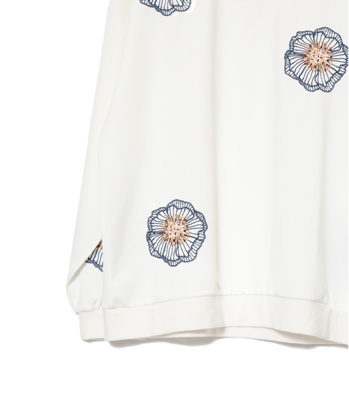 ATELANE（アテレーン）の「ATELANE/ストレッチポンチ ランダム刺繍L/Sクルー（スウェット・メンズ・ホワイト/ベージュ/チャコールグレー/ブラック・MEDIUM/LARGE）」の11枚目の写真