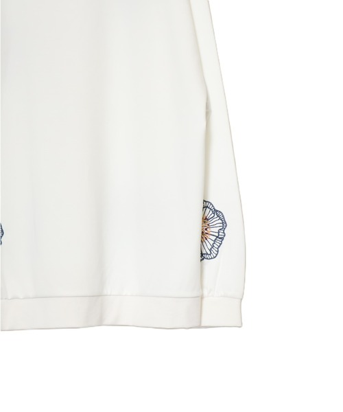 ATELANE（アテレーン）の「ATELANE/ストレッチポンチ ランダム刺繍L/Sクルー（スウェット・メンズ・ホワイト/ベージュ/チャコールグレー/ブラック・MEDIUM/LARGE）」の13枚目の写真