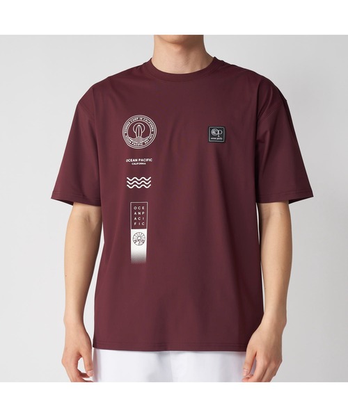 Ocean Pacific(オーシャンパシフィック)の「Ocean Pacific オーシャンパシフィック UVカット 接触冷感 ストレッチ ロゴプリント 半袖 Tシャツ(Tシャツ/カットソー・メンズ・ダークブルー/ホワイト/バーガンディー/ブラック・M/L/LL)」の4枚目の写真