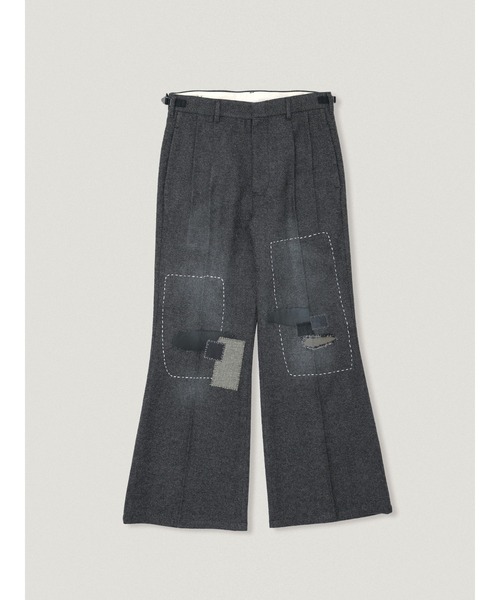 elephant TRIBAL fabrics(エレファントトライバルファブリックス)の「elephant TRIBAL fabrics Boro Flared Slacks【Herringbone】(スラックス・メンズ・グレー・2/1)」の1枚目の写真