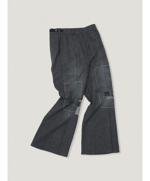 elephant TRIBAL fabrics(エレファントトライバルファブリックス)の「elephant TRIBAL fabrics Boro Flared Slacks【Herringbone】(スラックス・メンズ・グレー・2/1)」の4枚目の写真