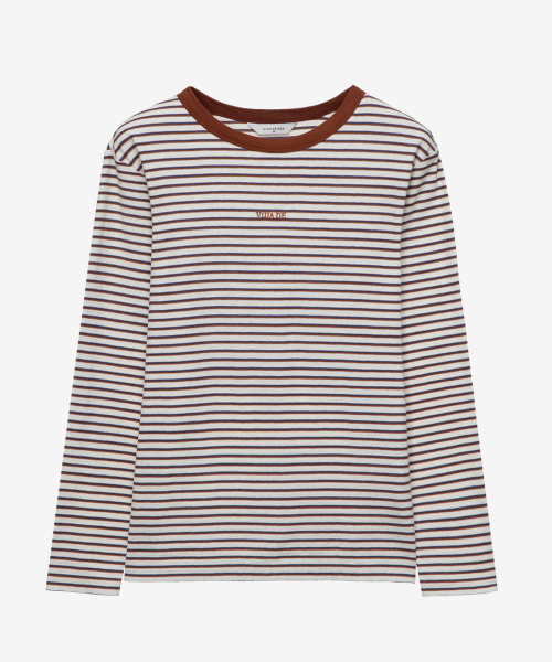 MIND BRIDGE WOMEN（マインドブリッジウーマン）の「[W]オーバーサイズストライプTシャツ - 2カラー（Tシャツ/カットソー・レディース・ネイビー/ブラウン・66/55）」の4枚目の写真