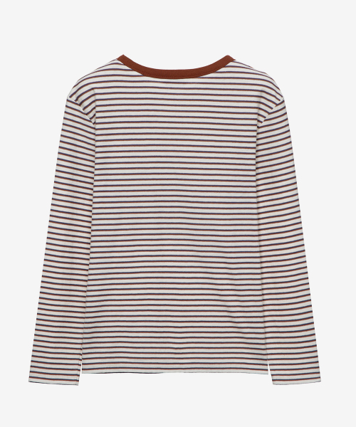 MIND BRIDGE WOMEN（マインドブリッジウーマン）の「[W]オーバーサイズストライプTシャツ - 2カラー（Tシャツ/カットソー・レディース・ネイビー/ブラウン・66/55）」の5枚目の写真