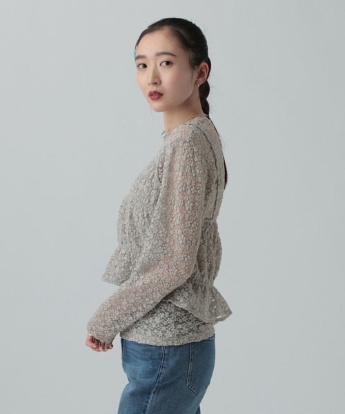 LEPSIM（レプシィム）の「レースキャミ長袖プルオーバー《2点セット》　639400（Tシャツ/カットソー・レディース・ライトグレー/ブラック/アイボリー・FREE）」の18枚目の写真