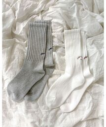 Ungrid（アングリッド）の「Ungrid×靴下屋刺繍アメリブ2pacソックス（その他雑貨）」