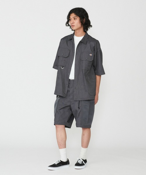 Dickies（ディッキーズ）の「Dickies/ディッキーズ G.W.C ショートスリーブワークシャツ/Tシャツ/半袖（シャツ/ブラウス・メンズ・ヘザーグレー/ベージュ・MEDIUM/LARGE/X-LARGE）」の4枚目の写真