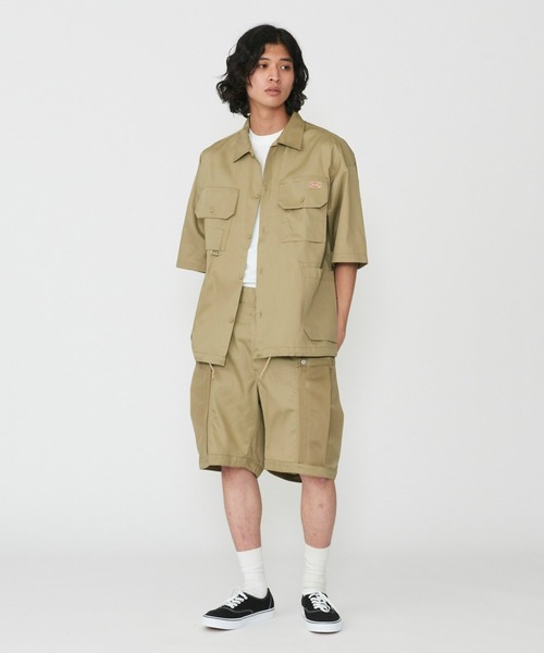 Dickies（ディッキーズ）の「Dickies/ディッキーズ G.W.C ショートスリーブワークシャツ/Tシャツ/半袖（シャツ/ブラウス・メンズ・ヘザーグレー/ベージュ・MEDIUM/LARGE/X-LARGE）」の16枚目の写真