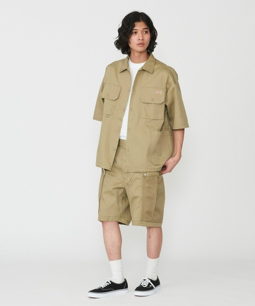 Dickies（ディッキーズ）の「Dickies/ディッキーズ G.W.C ショートスリーブワークシャツ/Tシャツ/半袖（シャツ/ブラウス・メンズ・ヘザーグレー/ベージュ・MEDIUM/LARGE/X-LARGE）」の17枚目の写真